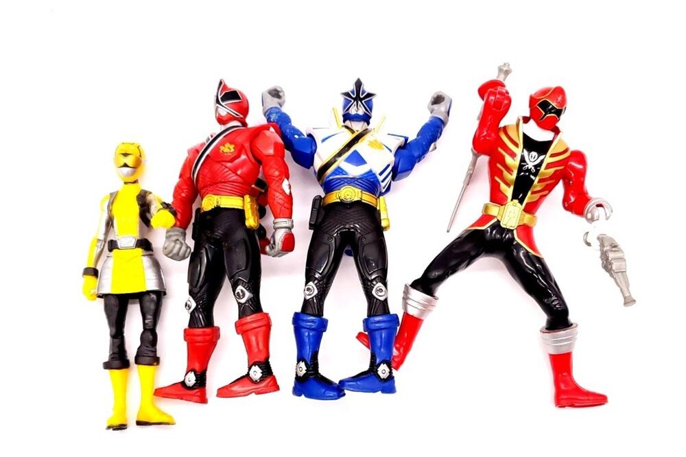 bandai power rangers figure pre-owned Lot Of 4 - 2013 & 2018 Red Ranger Blue